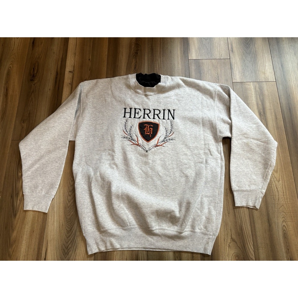 Vintage Dodger Men's‎ Sz Large Herrin Gray Sweatshirt Crewneck Crest